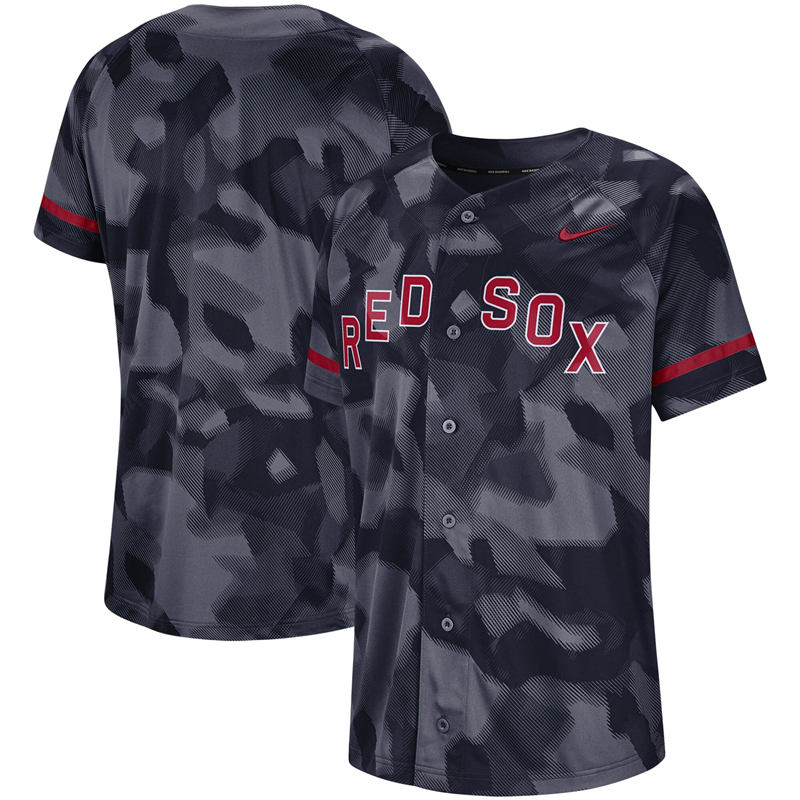 2020 MLB Men Boston Red Sox Nike Navy Camo Jersey 1->boston red sox->MLB Jersey